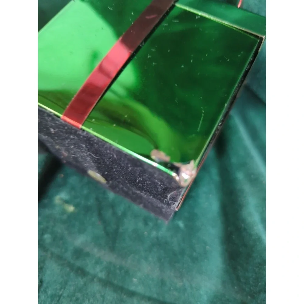 Metal Gift Boxes, Christmas Stocking Hangers, Red and green, set of two